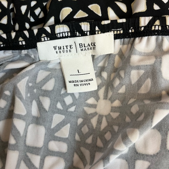 White House Black Market Size Large Black & White  Halter Tunic Top - Picture 5 of 5